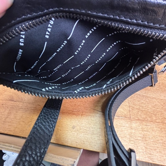 Status Anxiety Best Lies Black Bubble Leather Bum Bag Belt Bag - Picture 11 of 13